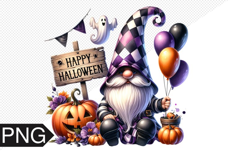 Halloween Gnome Sublimation, Gnome Clipart PNG