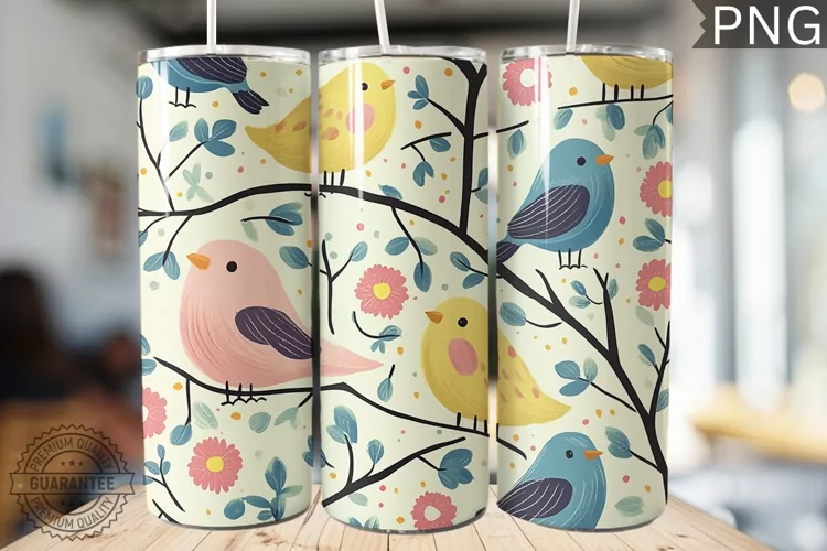 Spring Easter Tumbler Wrap - High Quality 300 Dpi