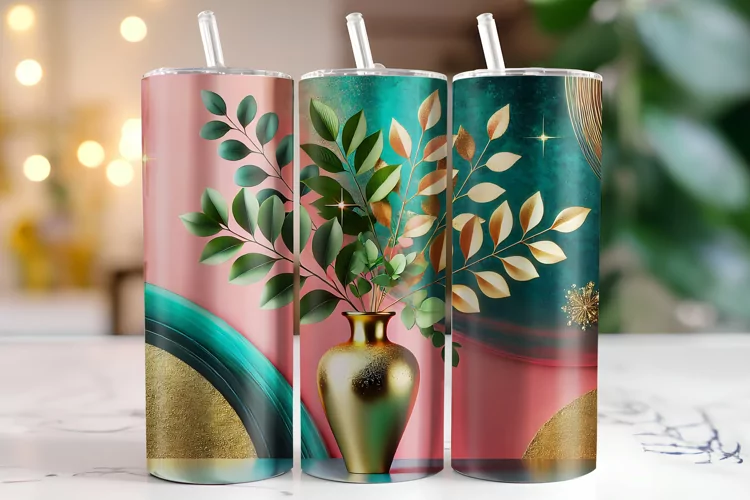 Floral Vase Tumbler Wrap | Sublimation | Tumblers