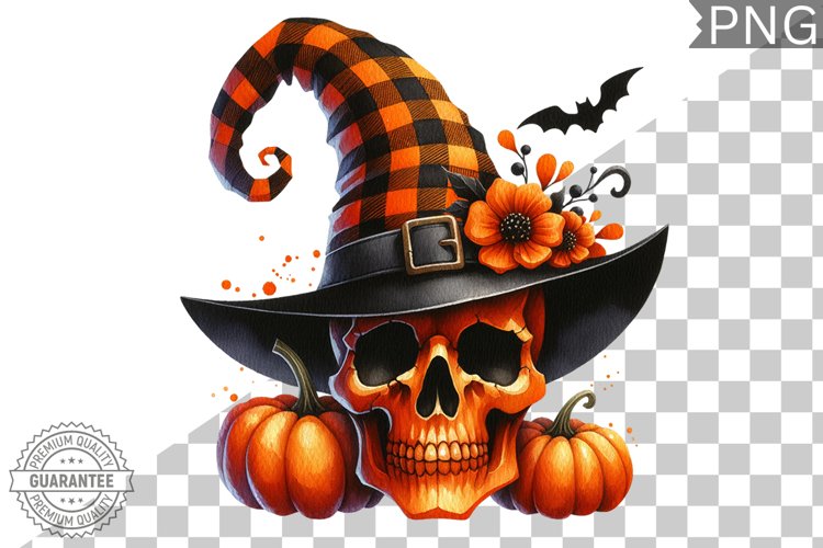 Halloween Skull Sublimation - Clipart PNG Design