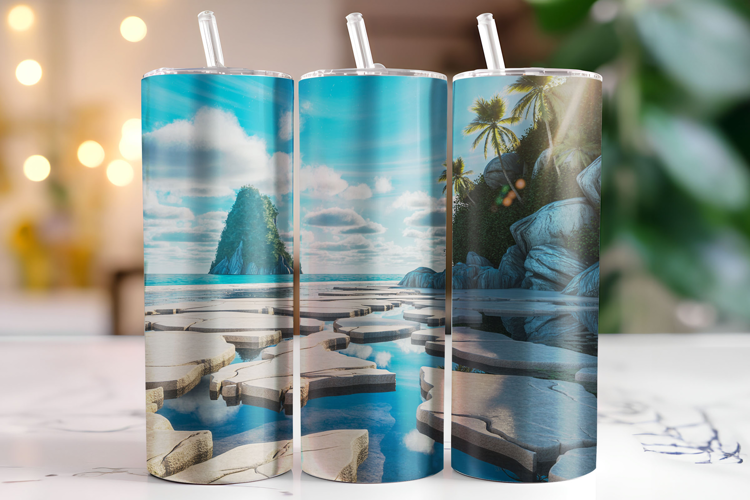 Beach Tumbler Wrap | Sublimation | Tumblers