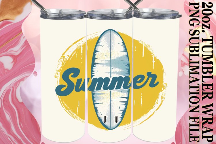 Tropical Summer,Tumbler Wrap 20oz example image 1