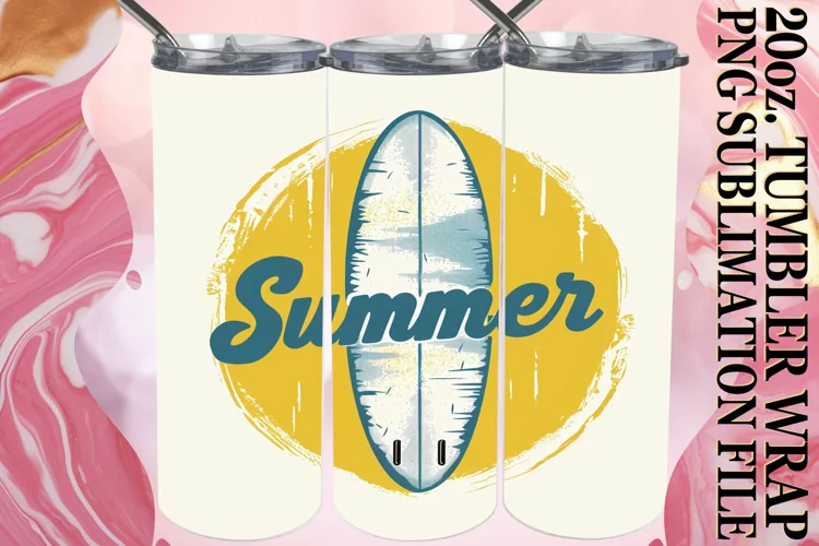 Tropical Summer,Tumbler Wrap 20oz