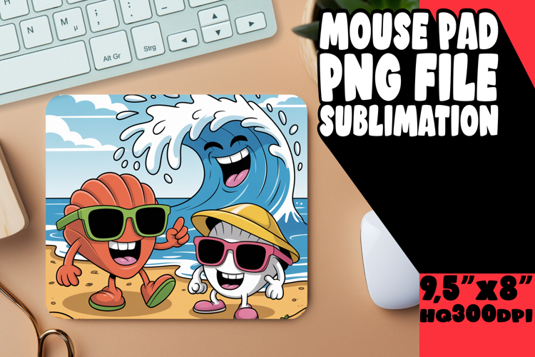 Joyful Desk Pad Sublimation PNG, Summer Beach