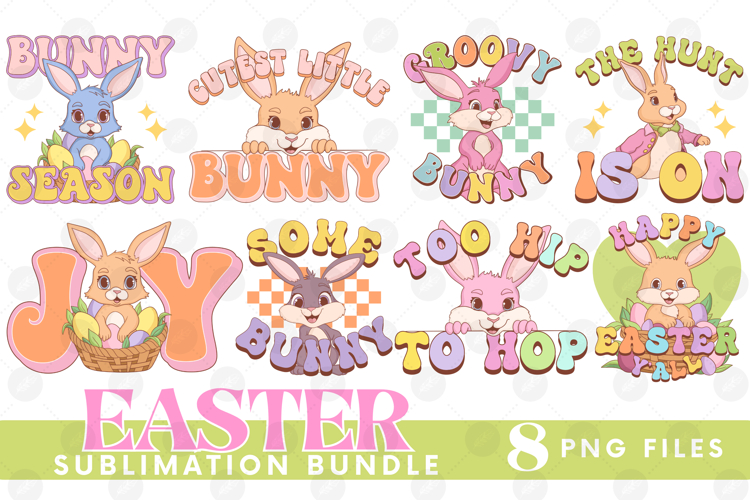Easter Sublimation DTF Bundle Bunny Chick Farm Hip Hop Joy