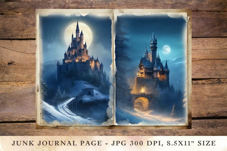 Printable Junk Journal Pages castle 2