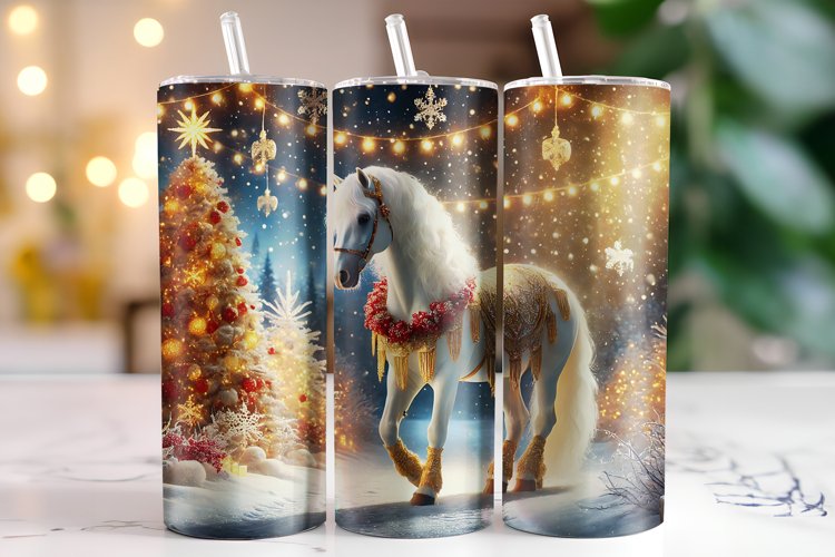 Christmas Horse Tumbler Wrap | Sublimation | Tumblers