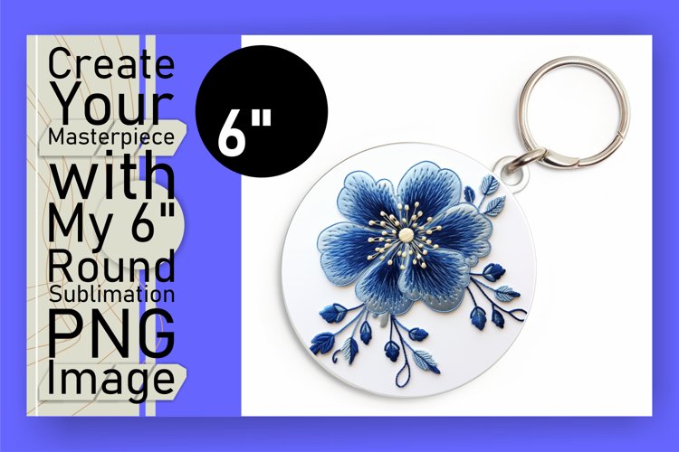 Botanical Beauty Embroidered Keychain Accent example image 1
