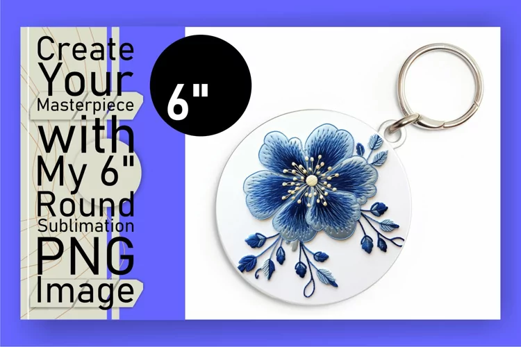 Botanical Beauty Embroidered Keychain Accent