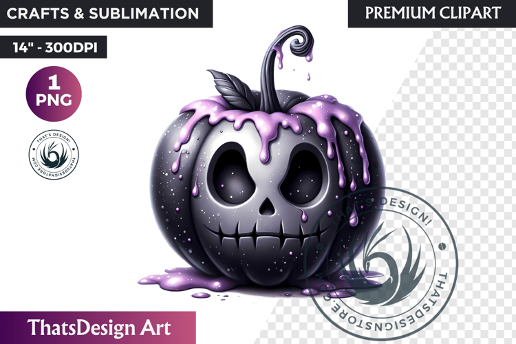 Pastel Goth Halloween Pumpkin PNG, kawaii pink halloween