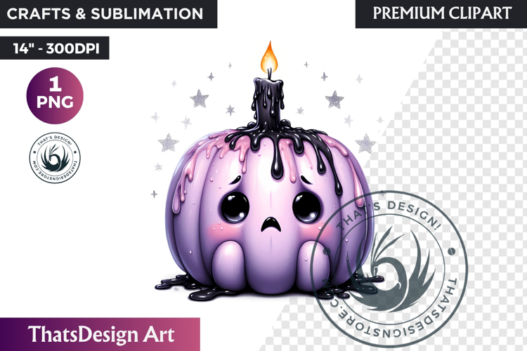 Pastel Goth Halloween Pumpkin PNG, kawaii pink halloween