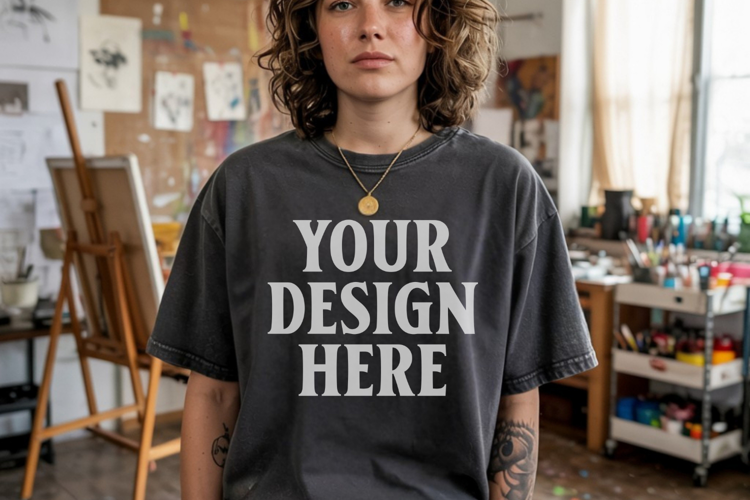 Comfort Colors 1717 Pepper T-Shirt Mockup