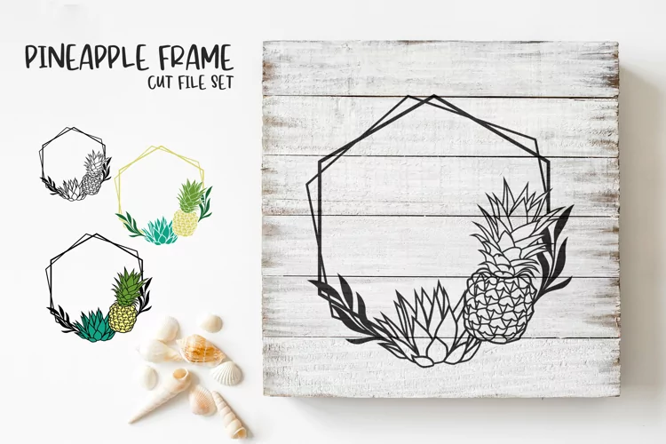 Pineapple frame svg, Agave wreath svg, Monogram svg
