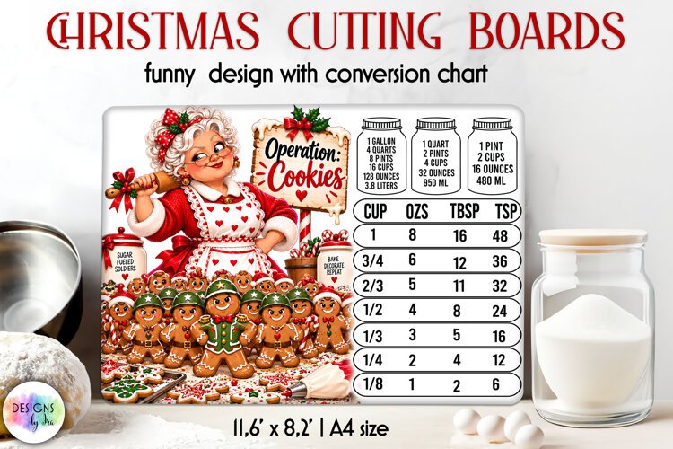 Operation Cookies Christmas Cutting Board Sublimation example image 1