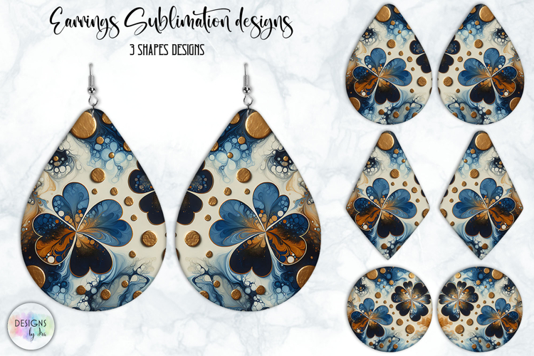 St. Patrick’s Day Earrings Sublimation, Lucky Clover Art