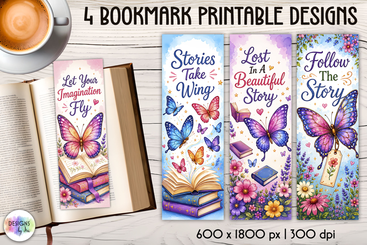 Butterfly Reading Bookmarks | Inspirational Reader Art