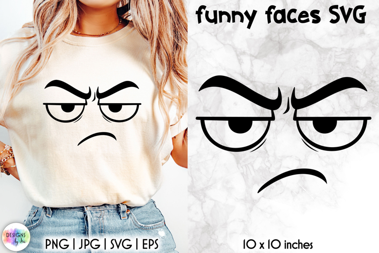 Funny Smiley Face SVG, Sarcastic Cartoon Face Expression PNG