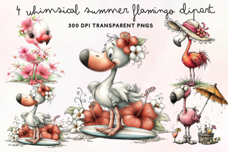 Cute Flamingo Clipart Image 13