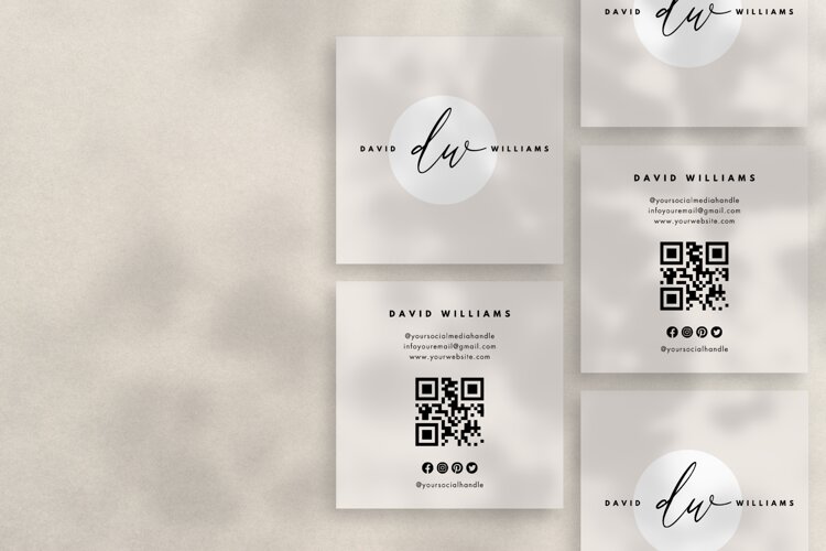 Canva Small Business Card Square Template example image 1