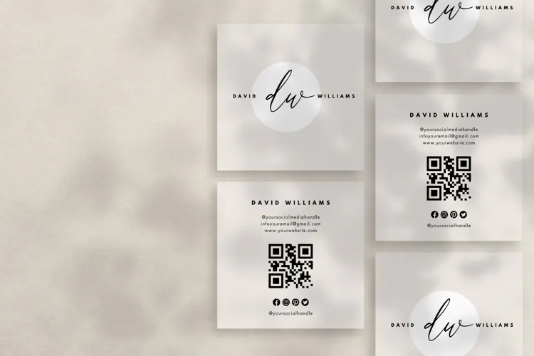 Canva Small Business Card Square Template