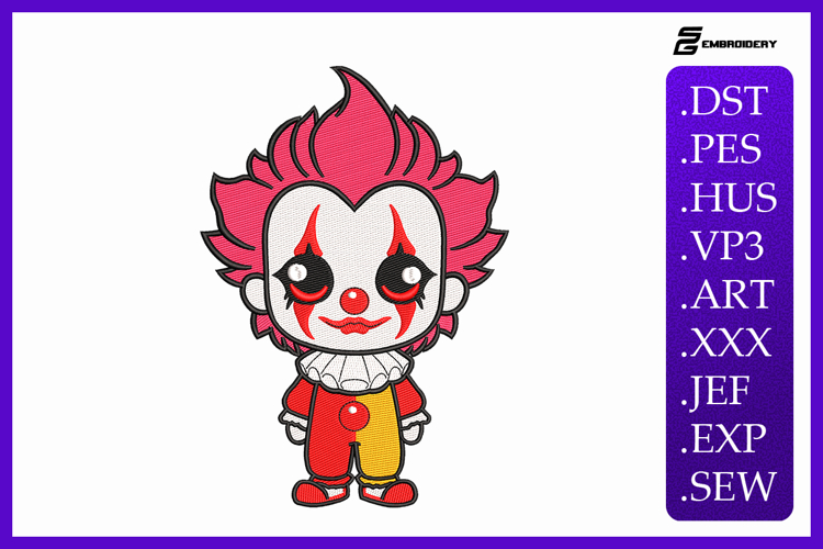 Circus Fun Clown Embroidery Designs For Machine