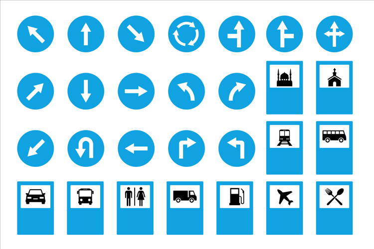 Diverse Traffic and Facility Signage Collection