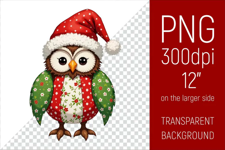 Christmas Owl PNG | Christmas Sublimation Design