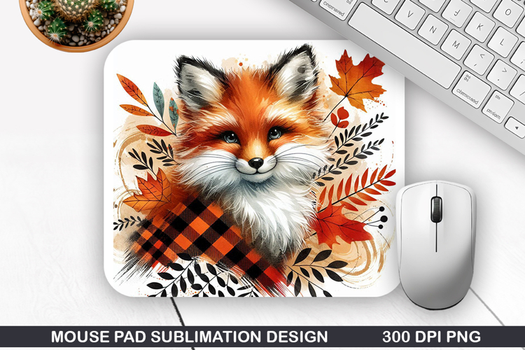 Cute Fox Mouse Pad Sublimation, Animals Mouse Pad PNG