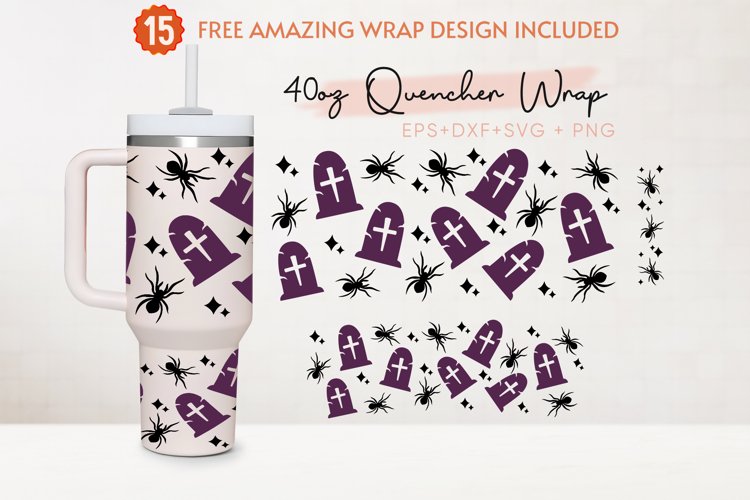 Halloween 40oz Quencher Tumbler, Spooky, Spider, Grovestone