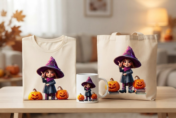Cute Witch Girl Halloween PNG | Kids Witch Clipart