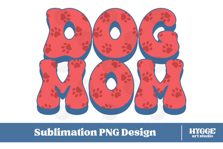 American Dog Mom 4th of July USA Paw DTF PNG Sublimation