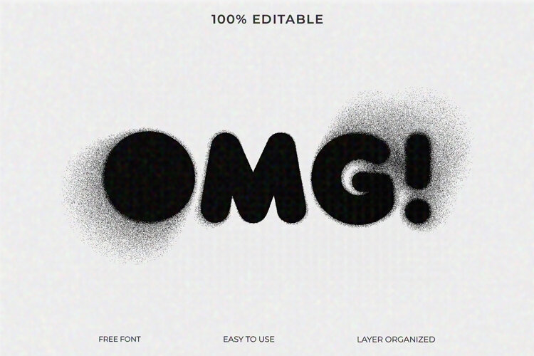 3D editable text effect with a spray paint particle style