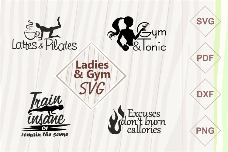 Ladies and gym SVG bundle example image 1