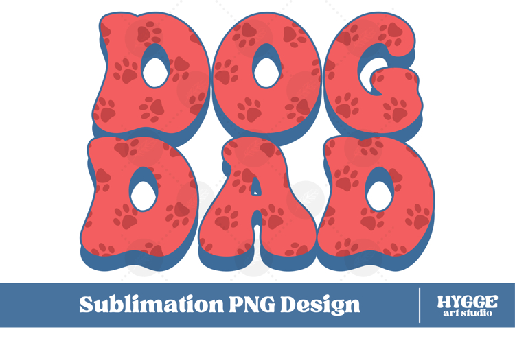 American Dog Dad 4th of July USA Paw DTF PNG Sublimation