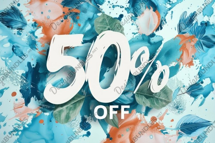 Big 50 Percent off Sale Background Wallpaper example image 1
