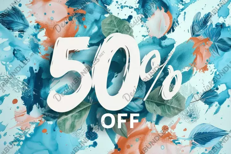 Big 50 Percent off Sale Background Wallpaper