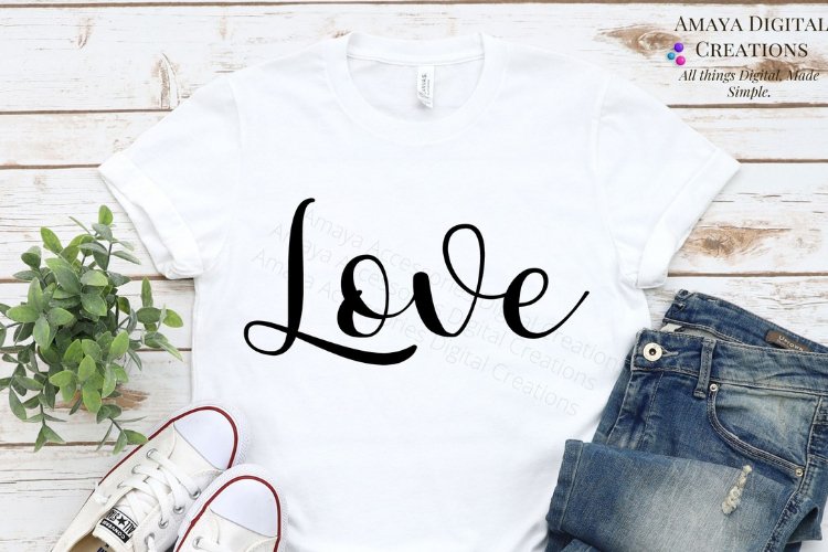 Love Svg, Cute Quote, Instant Download, SVG File example image 1