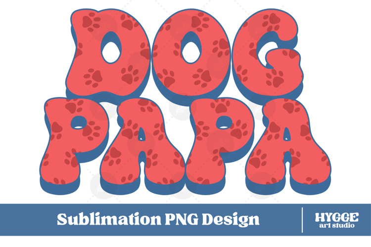 American Dog Papa 4th of July USA Paw DTF PNG Sublimation