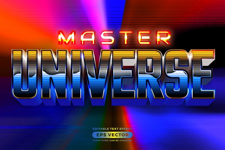Master universe editable text style effect in retro look