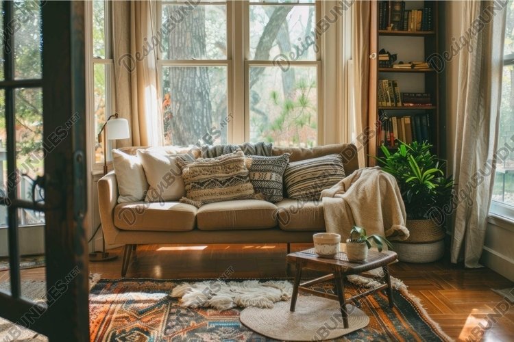 Cozy living room with natural light example image 1