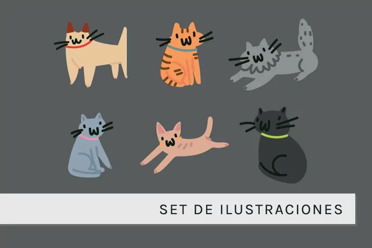 Set de Graciosos Gatos