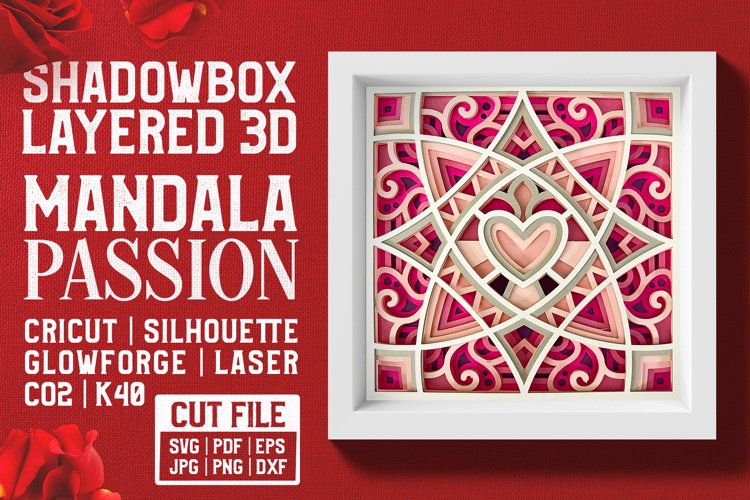 Mandala Passion 3D Layered SVG Cut File example image 1