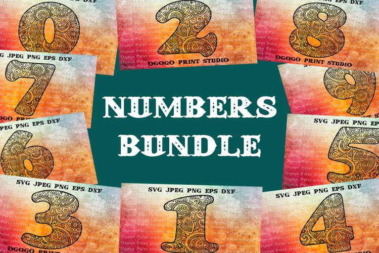 Numbers Svg BUNDLE, Number svg, Mandala svg, Floral font (254281
