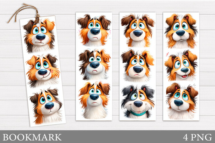 Cute Dog Bookmark Design. Funny Dog Bookmark Sublimation example image 1