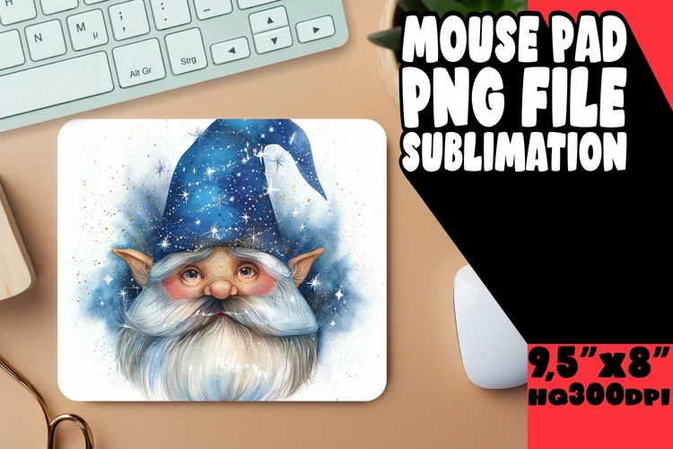 Colorful Characters: Watercolor Gnome Mouse Pad Design