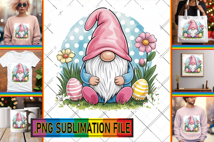 Vibrant TOTE BAG Magic PNG, Easter Gnomes