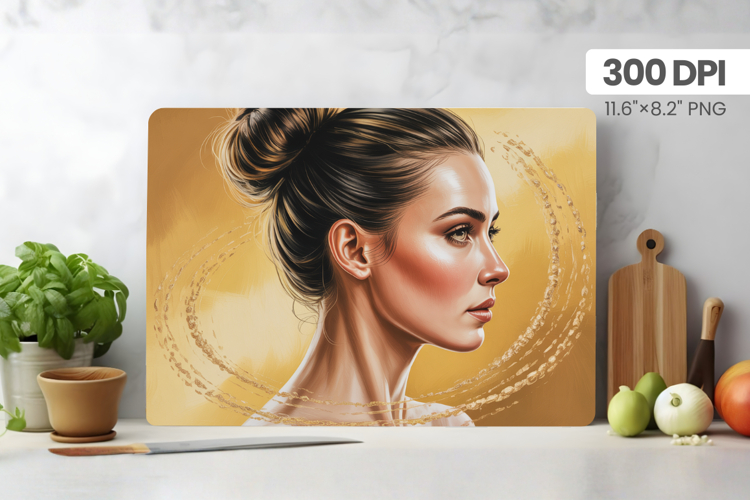 Afro Girl/Woman Melanin braided hair Cutting Board PNG Desig