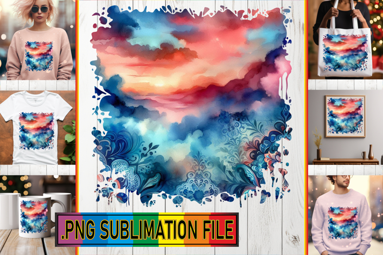 VIBRANT TSHIRT Ideas PNG, Watercolor Pattern