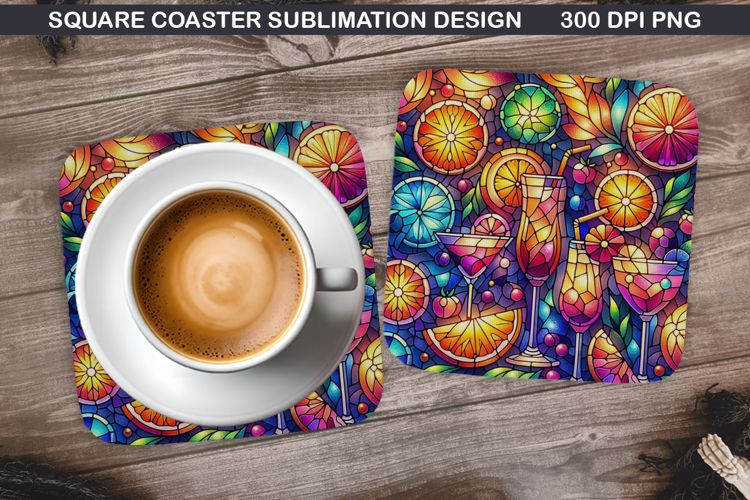 Tropical Drink Coaster Sublimation,Summer Coaster PNG Design