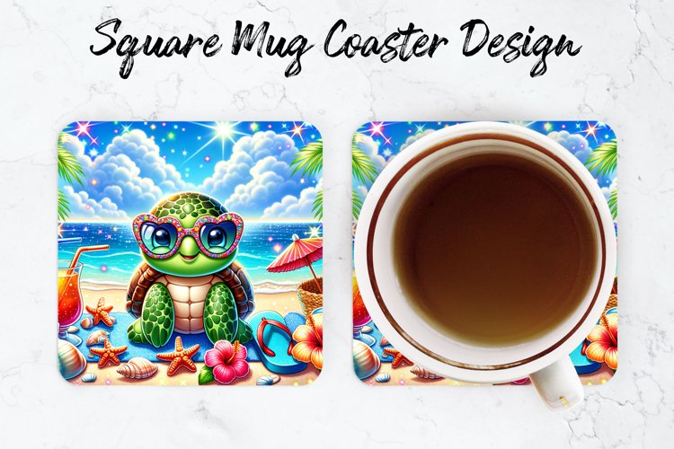 Turtle Beach Mug coaster | Coaster | Sublimation Design